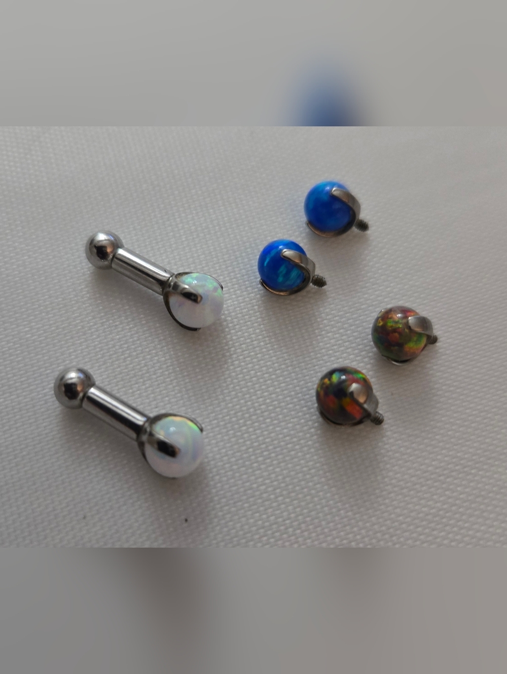 Anatometal Threaded Opal Barbells & Ends Set Bundle Earrings 12g 6mm